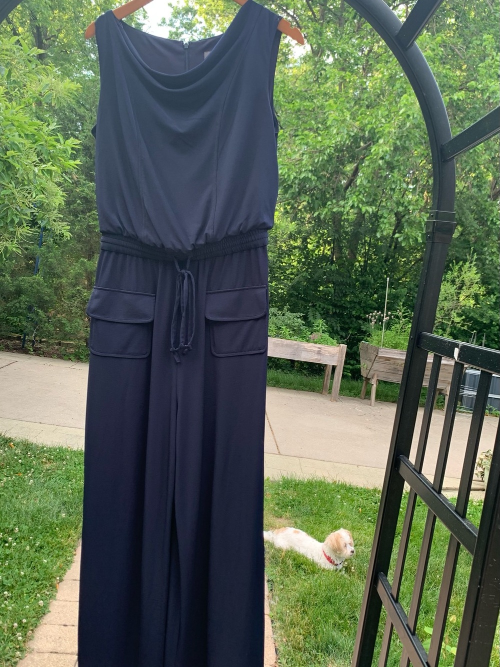 Vince Camuto Navy Dress with Embroidered Logo Tag